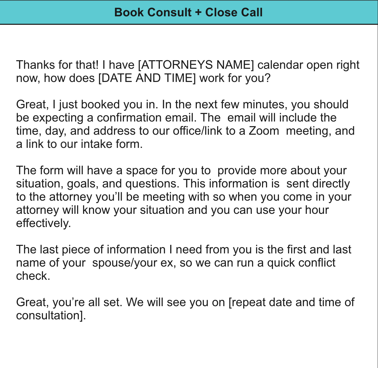 family law firm intake process